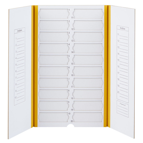 [GEN-GS-513025Y] cardboard slide mailer with two panels and place for notations holds 20 slides yellow 